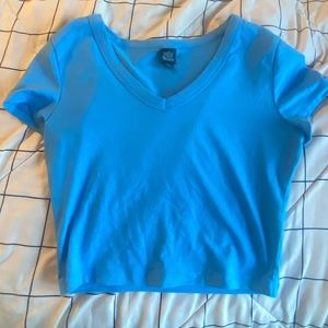 blue shirt sleeve top